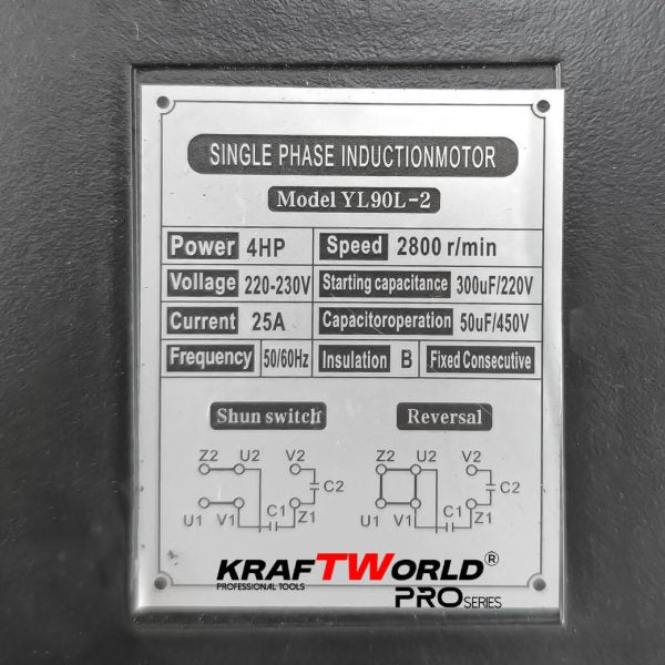 Трибутален въздушен компресор KraftWorld 200L | 4HP | 8 bar