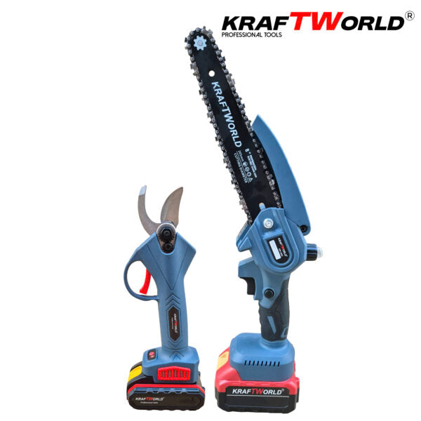 Комплект: Мини Резачка и Лозарска Ножица KraftWorld с 4бр батерии