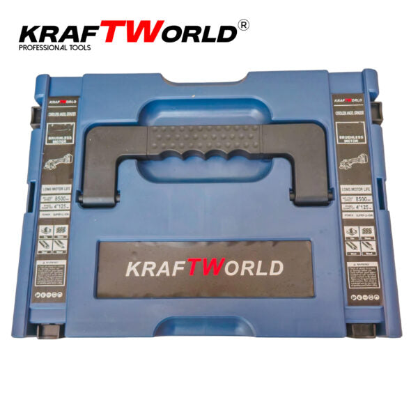 Акумулаторен Ъглошлайф 125мм Kraftworld с 2 Батерии в Куфар