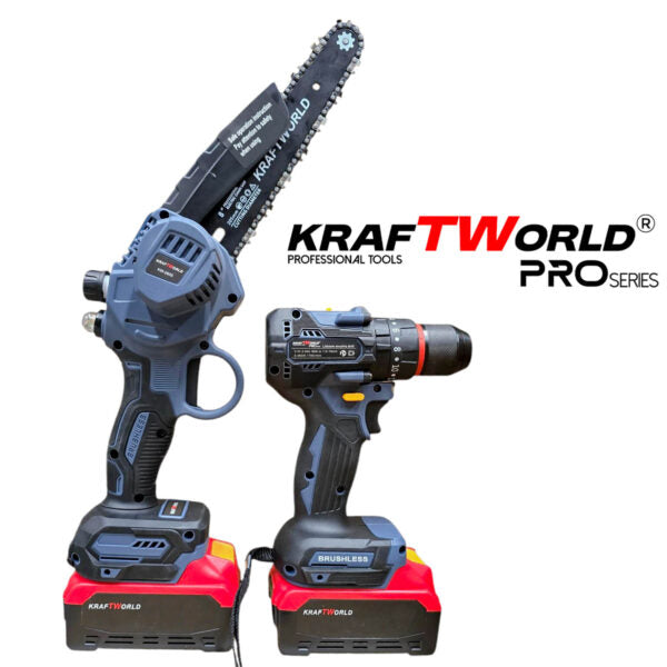 KraftWorld 2в1 Акумулаторен Комплект – Ударен Винтоверт и Мини Резачка с 2 Батерии