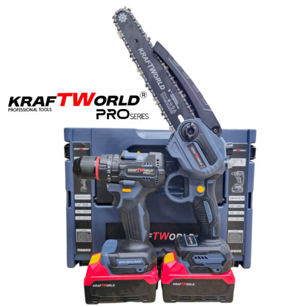 KraftWorld 2в1 Акумулаторен Комплект – Ударен Винтоверт и Мини Резачка с 2 Батерии