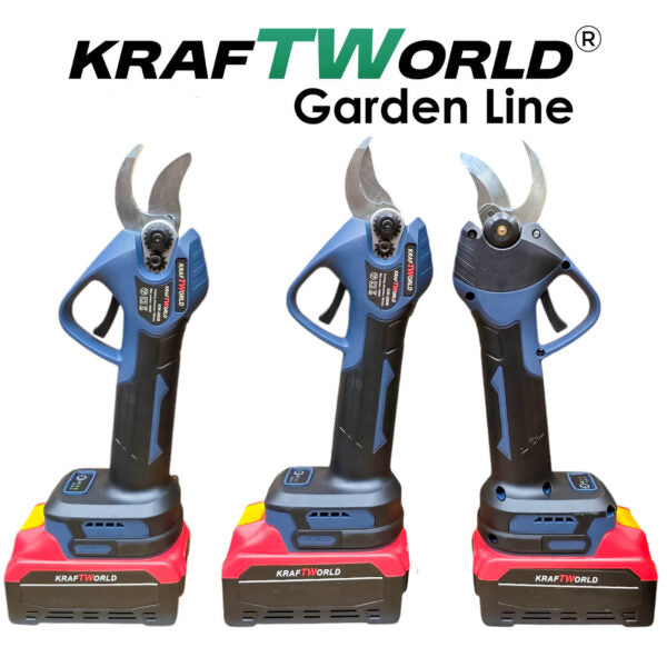 Професионален комплект KraftWorld – Лозарска ножица с 4 степени + Мини Резачка с Авто смазване