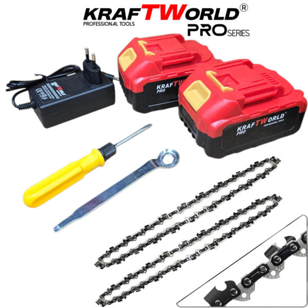 Акумулаторна Резачка KraftWorld  8″ с Автоматично Омасляване и Безчетков Мотор