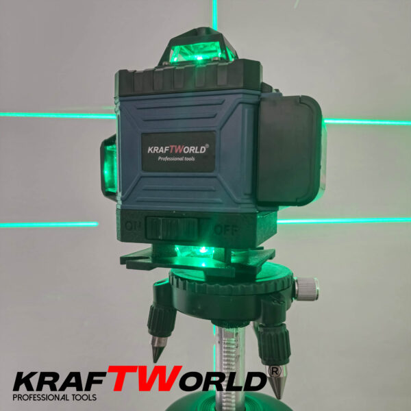 Акумулаторен комплект KraftWorld 5в1 – Лазерен Нивелир, Гайковерт – Винтоверт, Перфоратор, Ъглошлайф