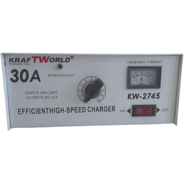Зарядно устройство KraftWorld KW-2745 – 30A, за 6V и 12V акумулатори