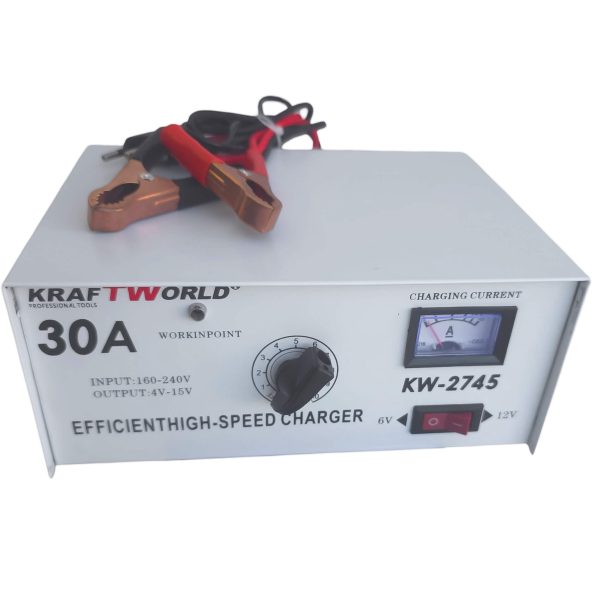 Зарядно устройство KraftWorld KW-2745 – 30A, за 6V и 12V акумулатори