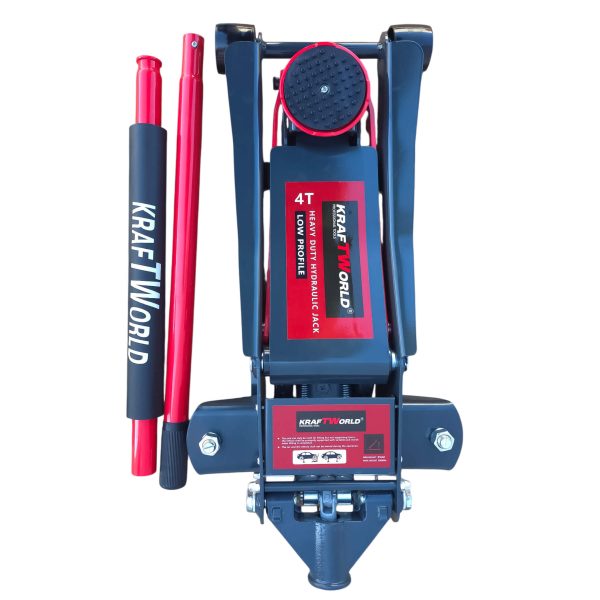 Нископрофилен Хидравличен Крик с Двойна Помпа KraftWorld – 4T, 83–465 мм