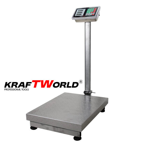 Електронен платформен кантар KraftWorld – до 500 кг, платформа 80×60 см