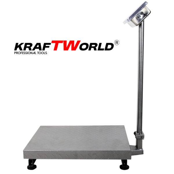 Електронен платформен кантар KraftWorld – до 500 кг, платформа 80×60 см