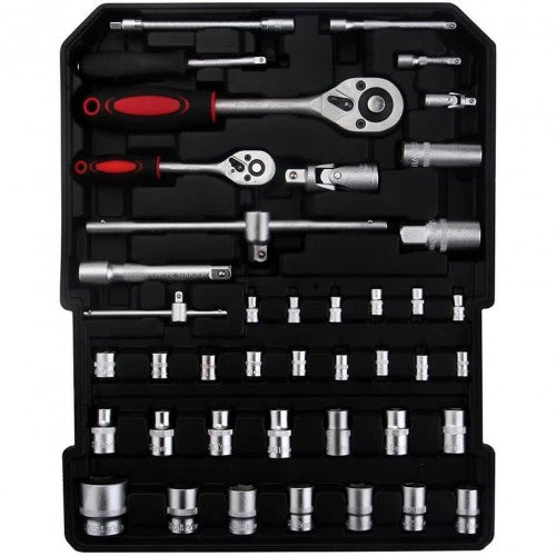 Куфар с инструменти 499 части KraftWorld – тресчотка, ключове, отвертки, клещи