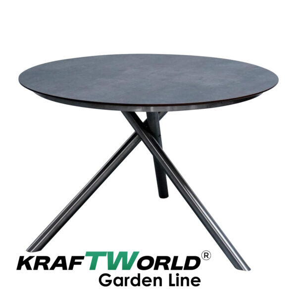 Градински комплект Хага: 4 алуминиеви стола с възглавници + маса Ø90 см