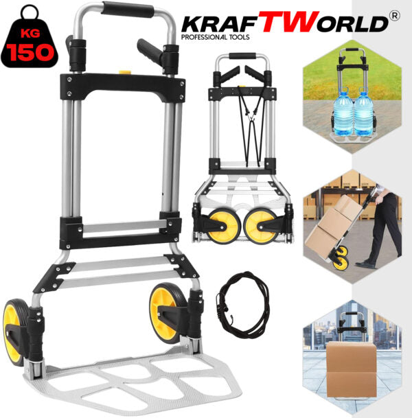 Сгъваема количка за багаж KraftWorld – Товароносимост 150 кг
