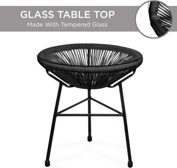 Дизайнерска маса Acapulco – метална конструкция и стъклен плот