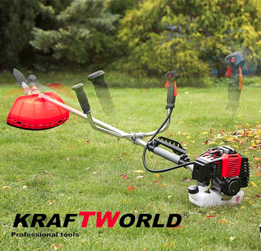 Бензинов Тример за Трева KraftWorld с ПОДАРЪК Фреза – Пълен Комплект Аксесоари