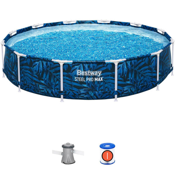 Кръгъл Сглобяем Басейн Steel Pro Max 3.05m X 66cm – Голям, Удобен с Филтърна помпа