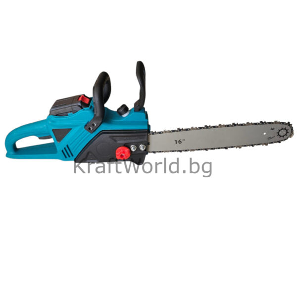 Акумулаторна Резачка за Дърва 40 см с Двойна Батерия, 2 Шини и 2 Вериги