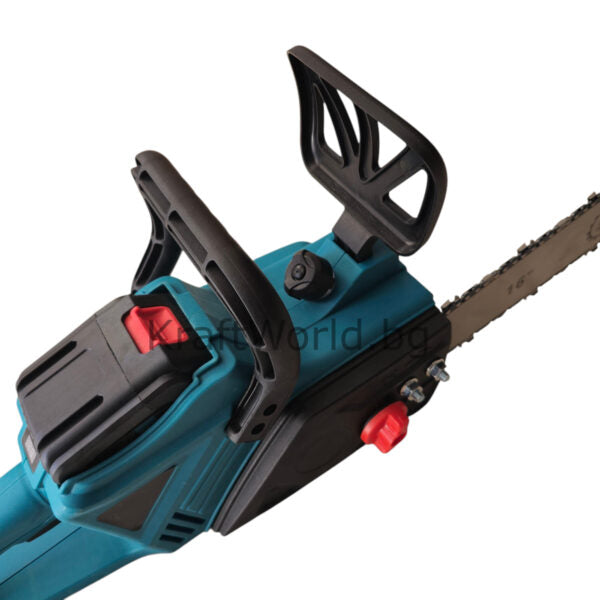 Акумулаторна Резачка за Дърва 40 см с Двойна Батерия, 2 Шини и 2 Вериги