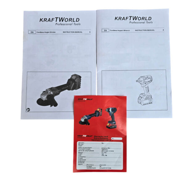 Акумулаторен Комплект Kraftworld Гайковерт и Ъглошлайф 125мм