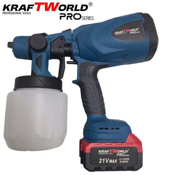 Акумулаторен пистолет за боядисване KraftWorld 21V 800 мл