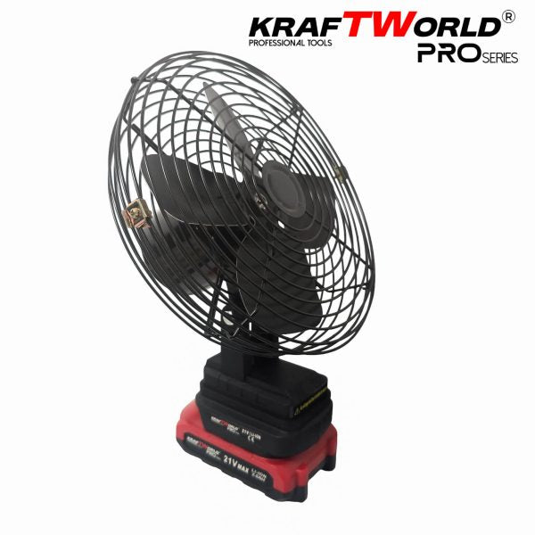 Акумулаторен Преносим вентилатор KraftWorld PRO 21V с 2 батерии 4Ah