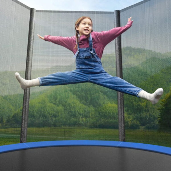 Детски батут с мрежа 244см с ПОДАРЪΚ LED Лампички – Подсилена конструкция и UV защита