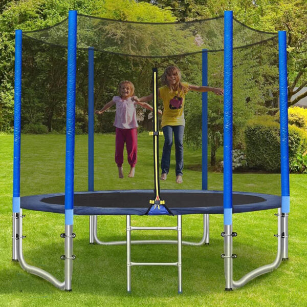 Детски батут с мрежа 244см с ПОДАРЪΚ LED Лампички – Подсилена конструкция и UV защита