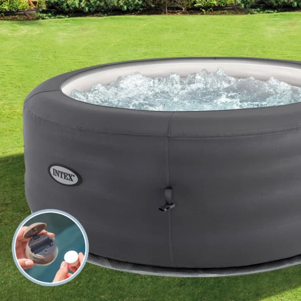 Intex SimpleSpa – Надуваемо Джакузи Ø196 см за 4 души с масажна система и отопление