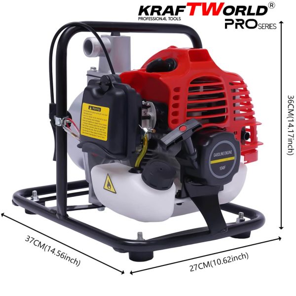 KraftWorld Водна Помпа 1″ Бензинова, Двутактова 1.8kW 74cc до 30м напор