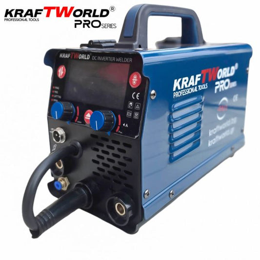 KraftWorld Инверторен Телоподаващ Електрожен 3в1 MIG/MAG/TIG 250A с газ и без газ