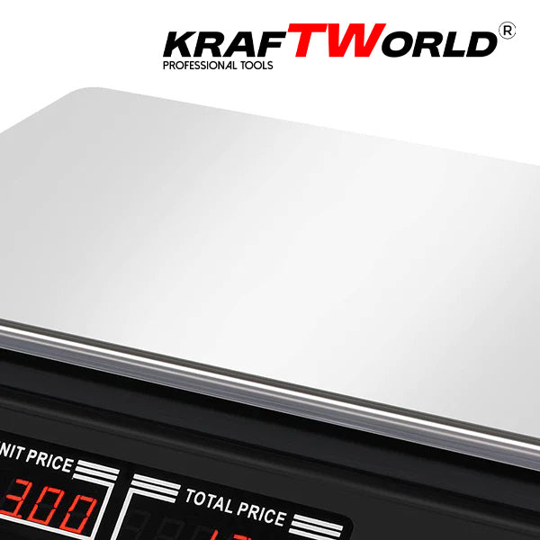 Електронна везна KraftWorld до 40 кг – Кантар с метален плот,с памет до 7 артикула