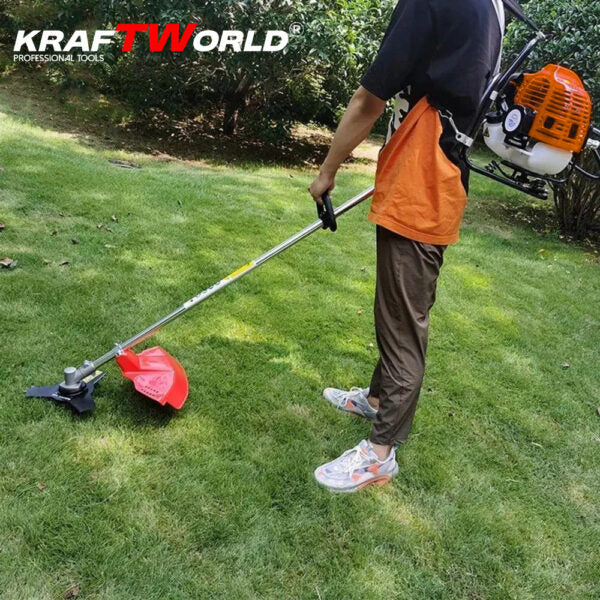 Гръбен бензинов тример за трева KraftWorld с аксесоари