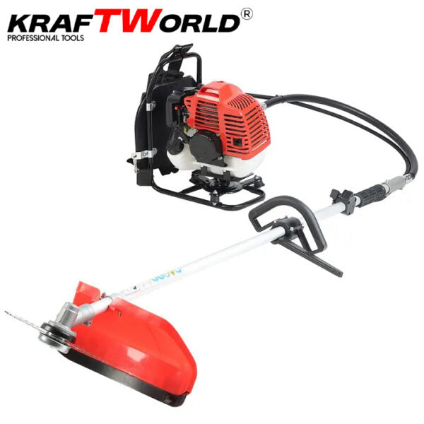 Гръбен бензинов тример за трева KraftWorld с аксесоари