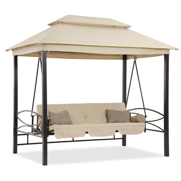 Луксозна градинска люлка Marbella с шатра и мрежа – трансформираща се в легло