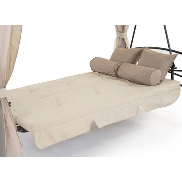 Луксозна градинска люлка Marbella с шатра и мрежа – трансформираща се в легло