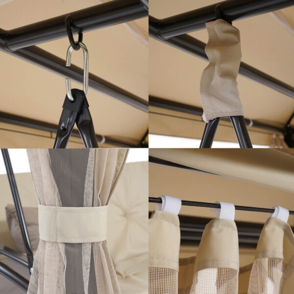 Луксозна градинска люлка Marbella с шатра и мрежа – трансформираща се в легло