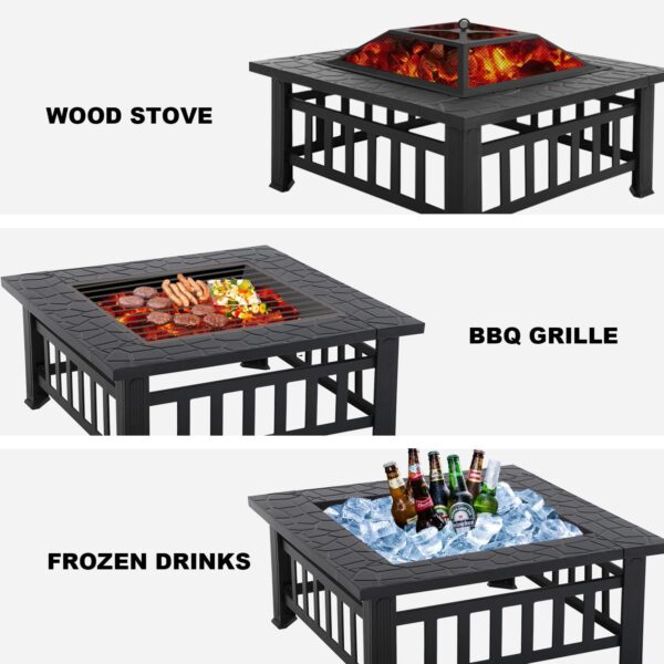 Градинска маса 3в1 KraftWorld Garden Line – BBQ, камина, ледарка