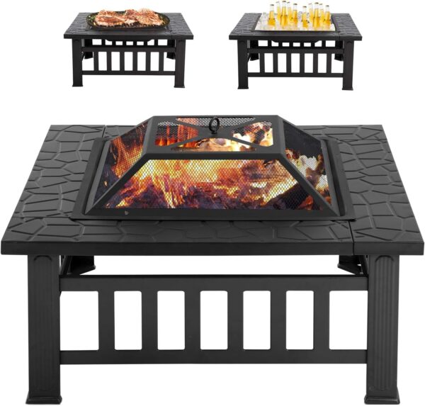 Градинска маса 3в1 KraftWorld Garden Line – BBQ, камина, ледарка