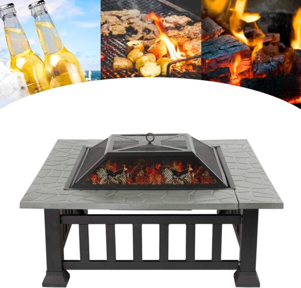 Градинска маса 3в1 KraftWorld Garden Line – BBQ, камина, ледарка