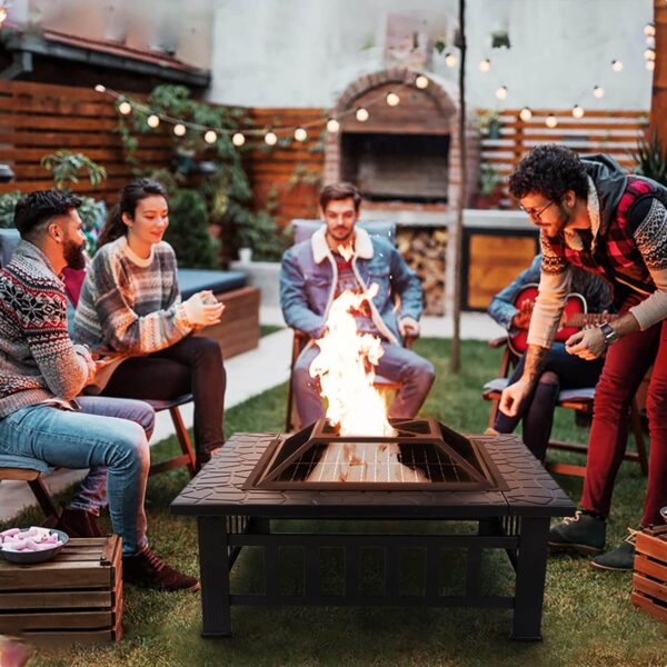 Градинска маса 3в1 KraftWorld Garden Line – BBQ, камина, ледарка
