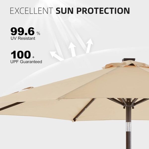 Висококачествен 3M Чадър с LED Светлини и UV Защита – Стилен Комфорт на Открито!