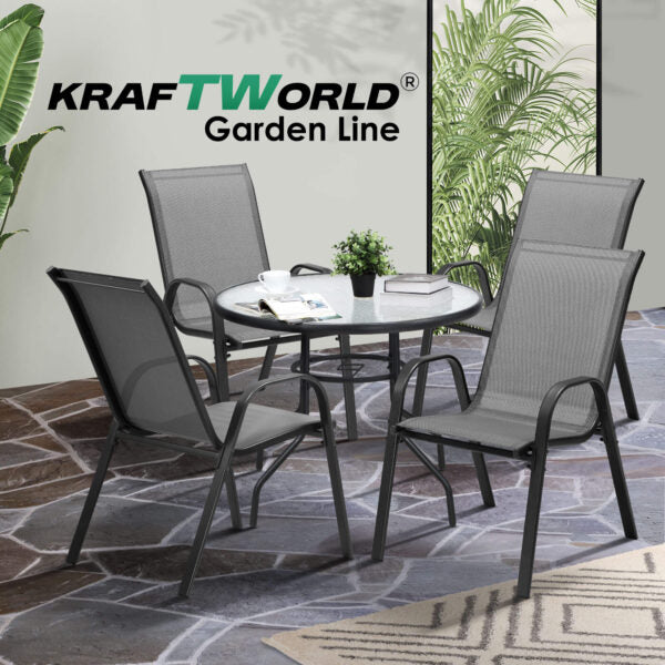 Градински Сет Capri KraftWorld 4 стола и маса – водоустойчиви с UV защита