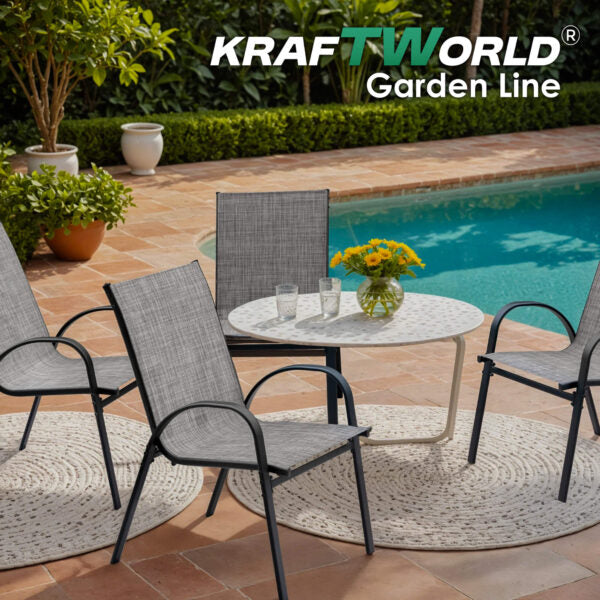 Градински Метален Стол с текстилна седалка Capri – устойчив и елегантен