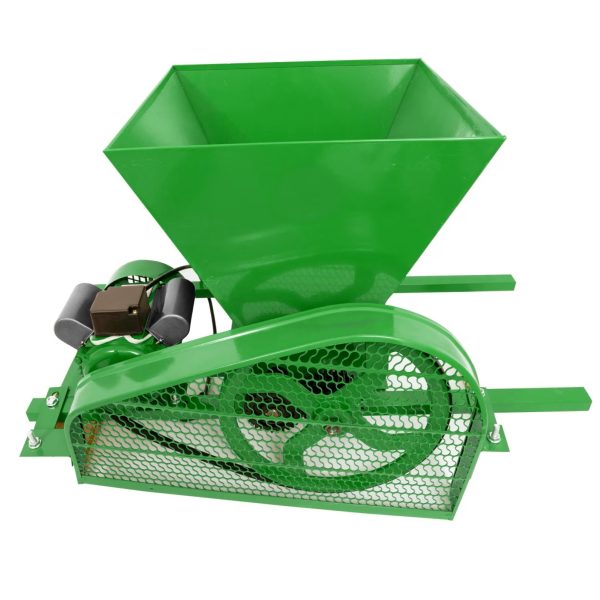 Електрическа гроздомелачка 750W – издръжливи ролки, стоманена вана, 450кг/час