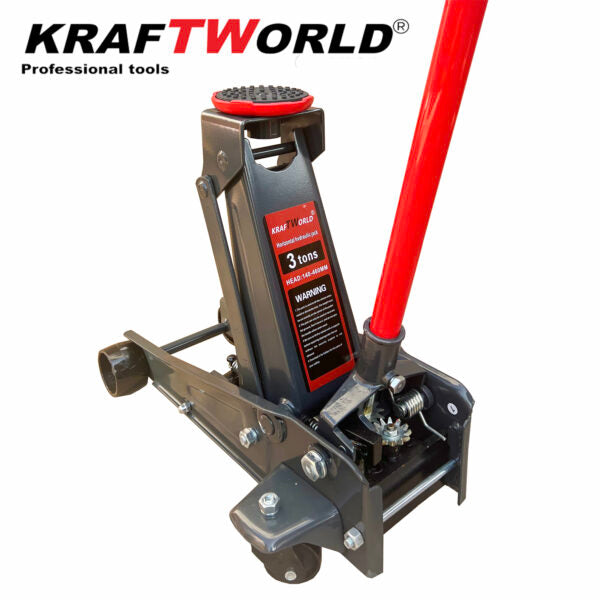 Нископрофилен хидравличен крик тип крокодил KraftWorld 3т 140-460 мм