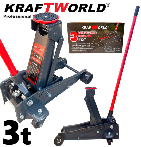 Нископрофилен хидравличен крик тип крокодил KraftWorld 3т 140-460 мм