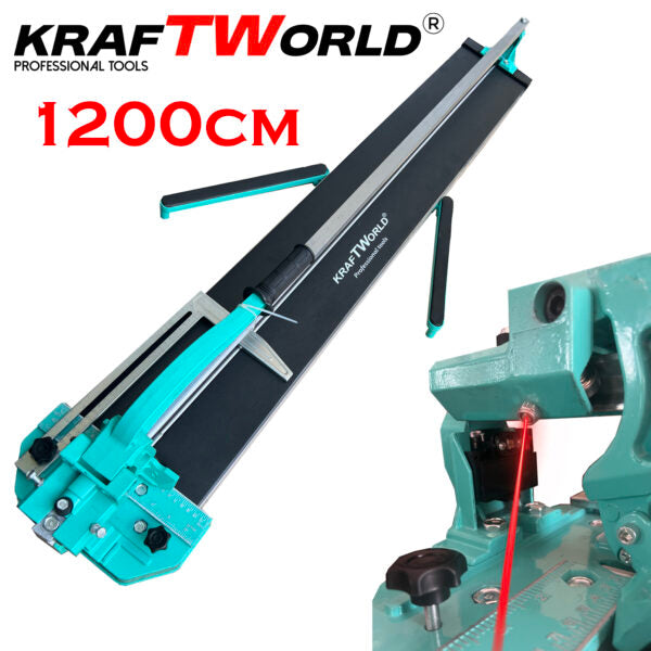Вакуумна вендуза KraftWorld Ø200мм и Машина за Рязане на Плочки с Лазерен Водач 1200мм