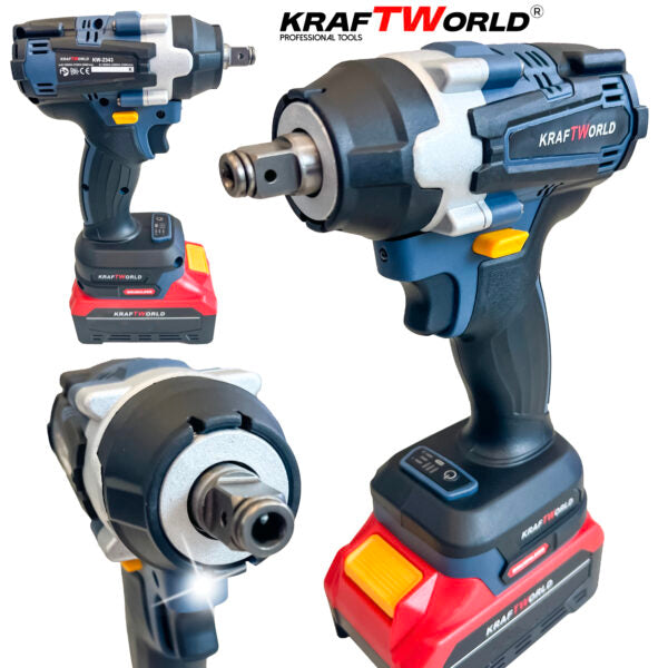 Комплект Акумулаторни Безчеткови Машини 4в1 от Kraftworld Ъглошлайф,Гайковерт,Винтоверт и Перфоратор