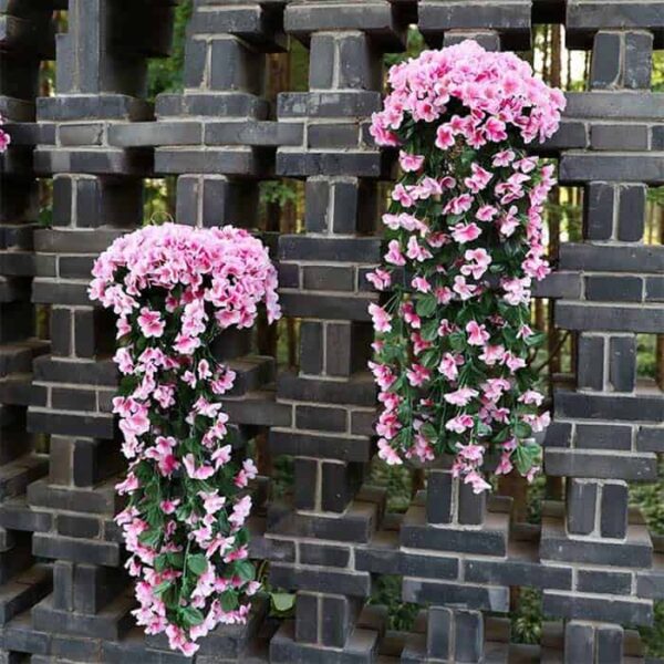 Висящ Букет от Изкуствени Цветя – Тропически Стил,Розов , 80 см