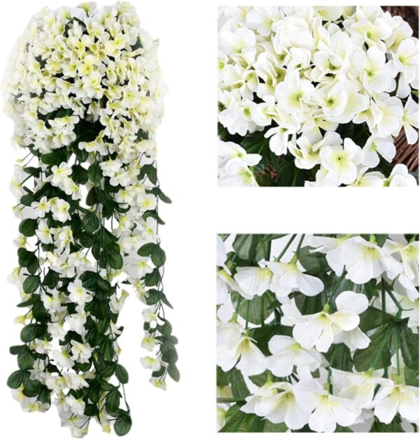 Висящ Букет от Бели Изкуствени Цветя – Тропически Стил 80см