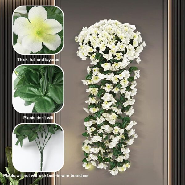 Висящ Букет от Бели Изкуствени Цветя – Тропически Стил 80см